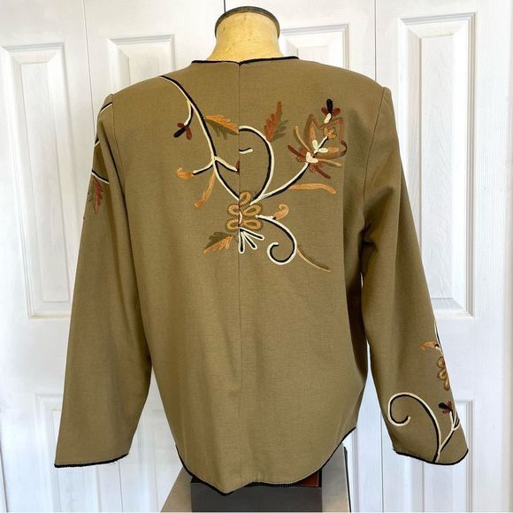 Unique Artisan hand made Embroidered Jacket Tan - Picture 5 of 9